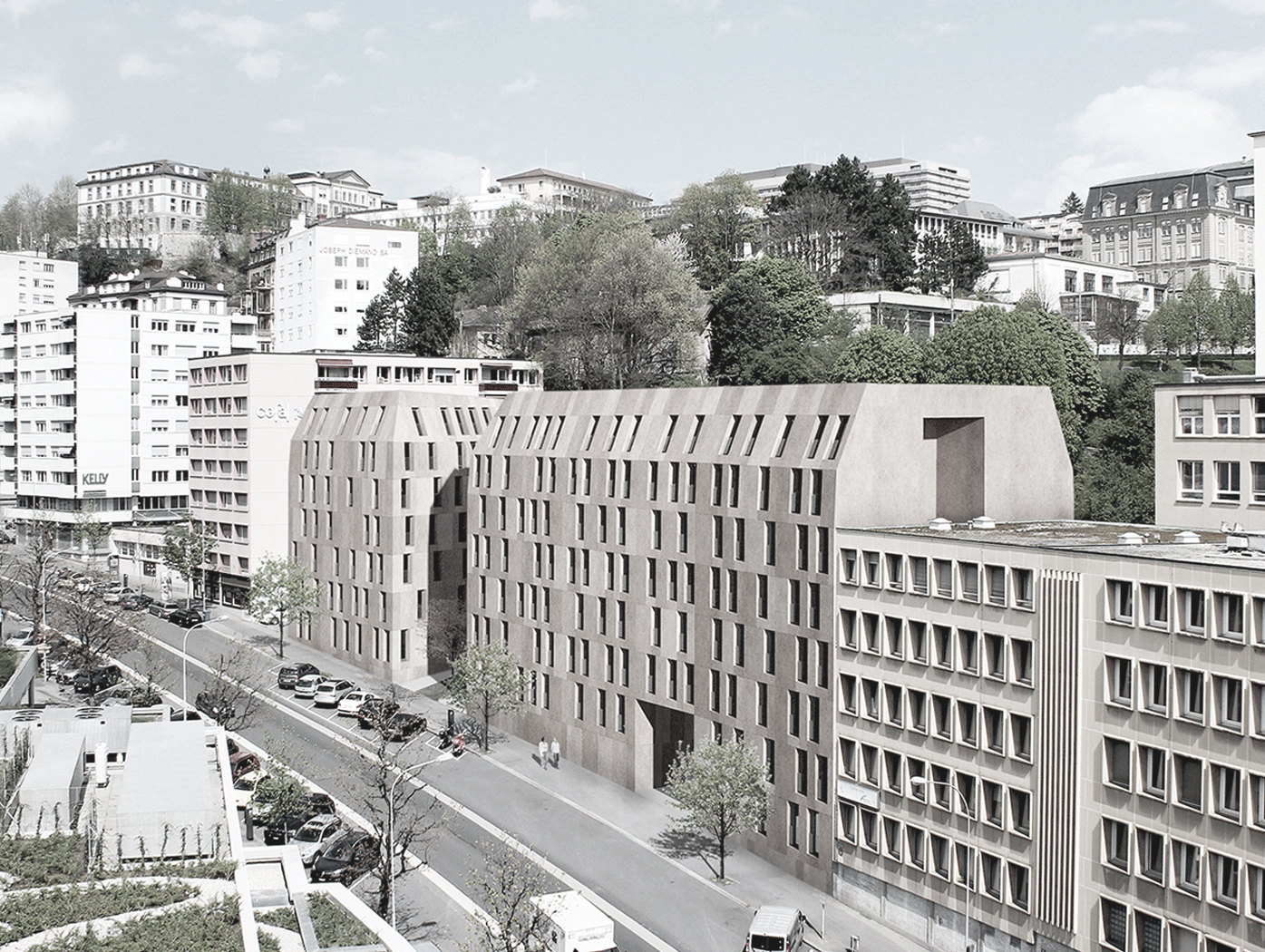 Construction d’un bâtiment de logements sociaux, bureaux et ateliers, Lausanne